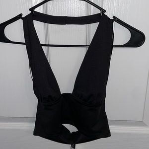 H&M black halter top, size: small